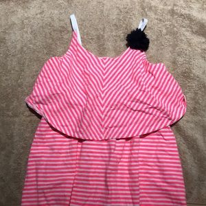 Orange/white striped dress